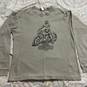 Harley Davidson Henley Style Long Sleeve Shirt St Augustine Size M